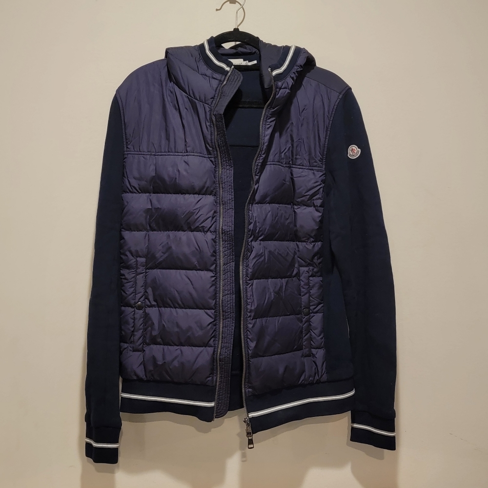 Moncler Maglia Men's Navy Blue Puffer jacket coat size XL extra large Hood
